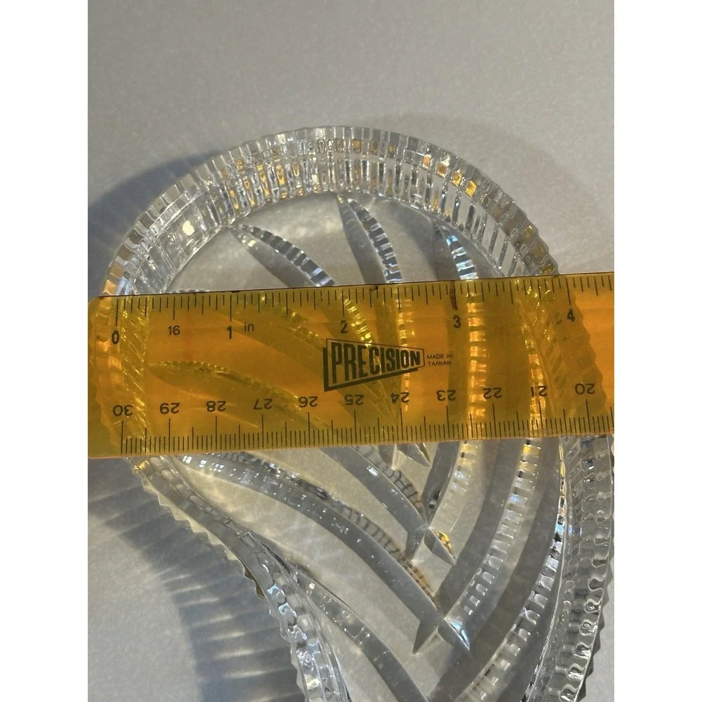Waterford Crystal Hallmarked Leaf Paisley Shaped‎ Vanity Tray Dish From Ireland